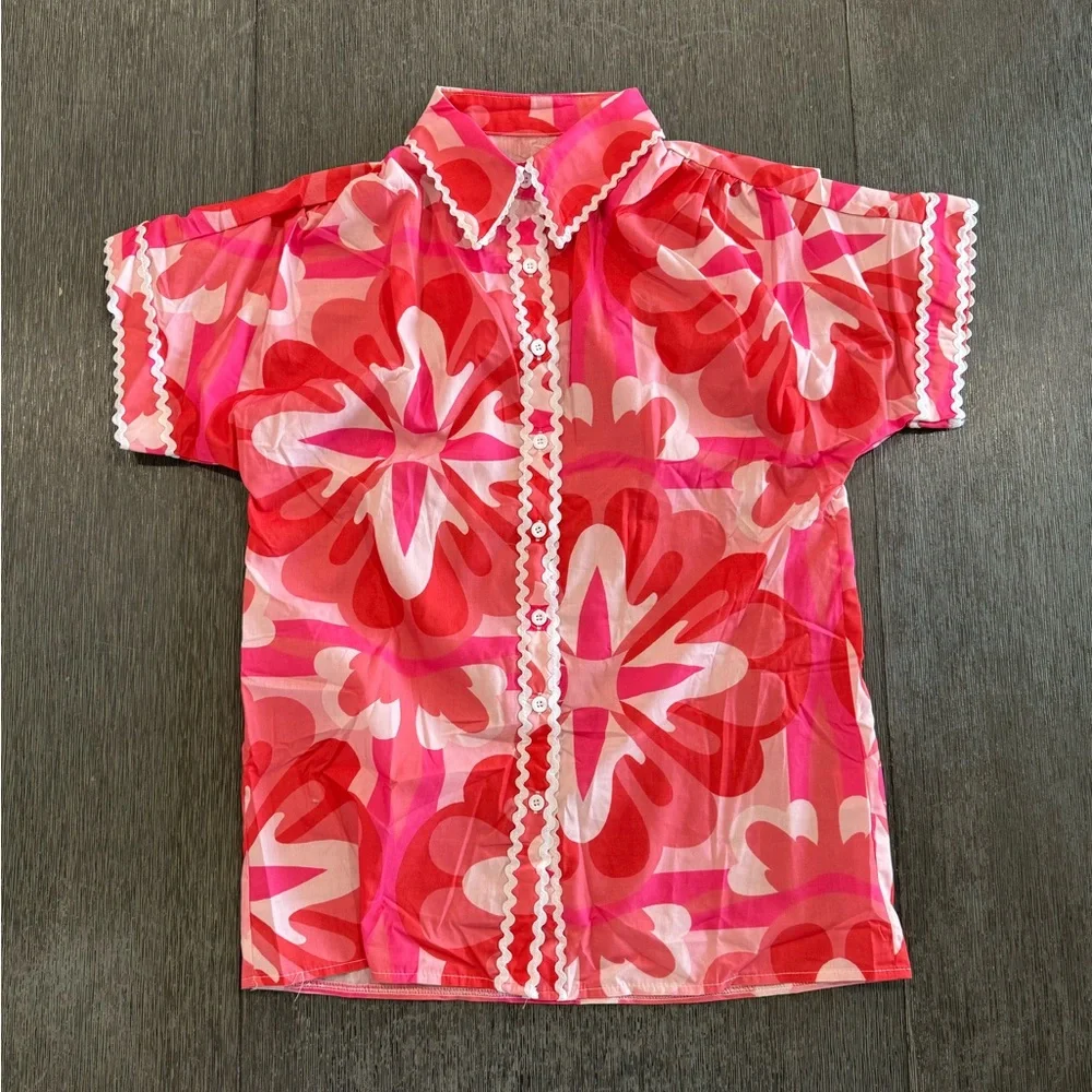 NWOT 2pc Abstract High-Waisted Short Set - Picture 2 of 4